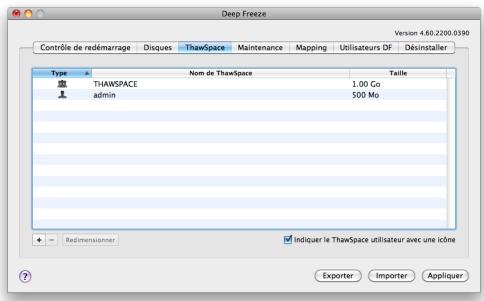 FARONICS DEEP FREEZE MAC - Redimensionnement d'un ThawSpace - 1