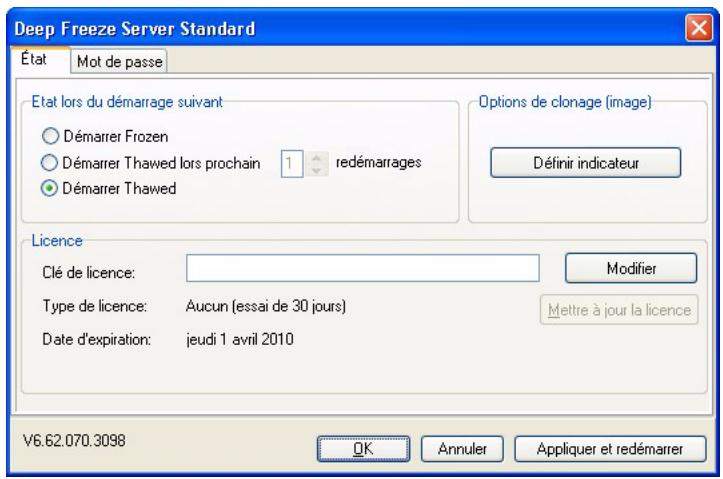 FARONICS DEEP FREEZE SERVER STANDARD - Onglet d'état - 1