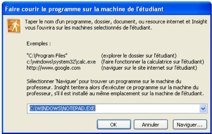 FARONICS INSIGHT - Exécuter un programme sur une machine d'élève sélectionnée - 1