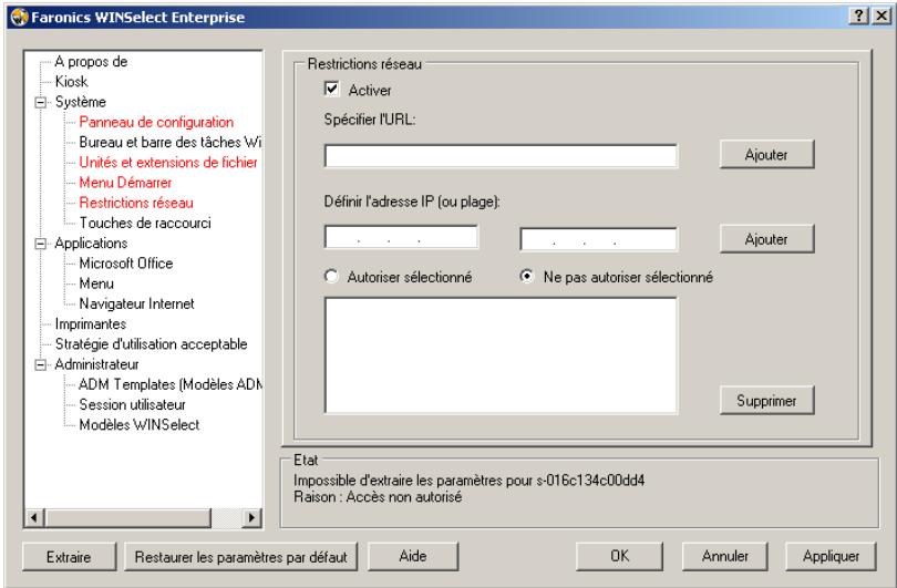 FARONICS WINSELECT ENTERPRISE - Limitations de réseau - 2