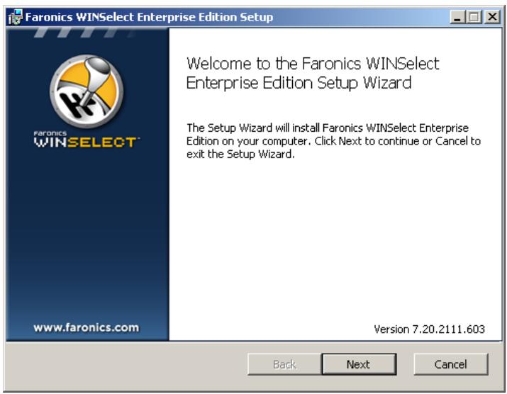 FARONICS WINSELECT ENTERPRISE - Installation manuelle de WINSelect sur un poste de travail - 1