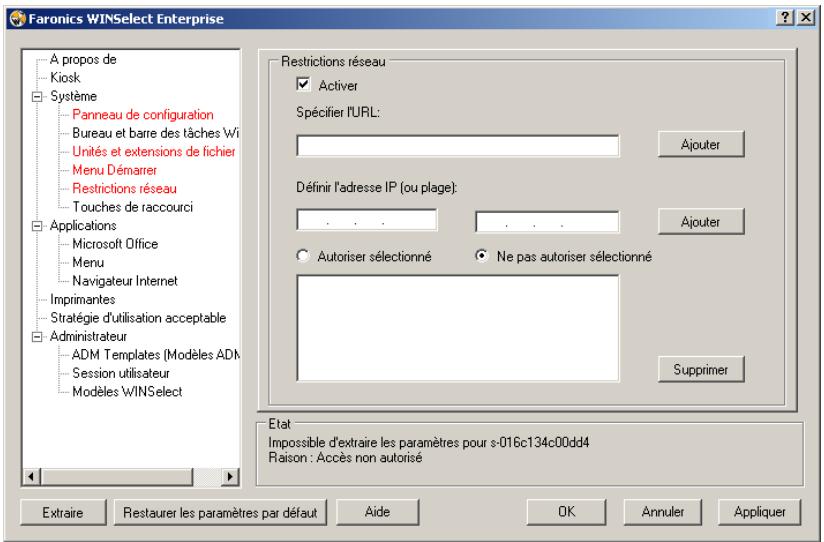 FARONICS WINSELECT ENTERPRISE - Limitations de réseau - 1