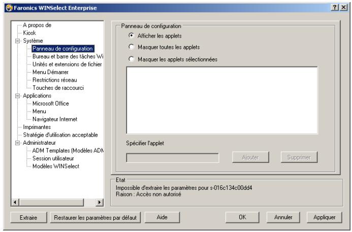 FARONICS WINSELECT ENTERPRISE - Panneau de configuration - 1