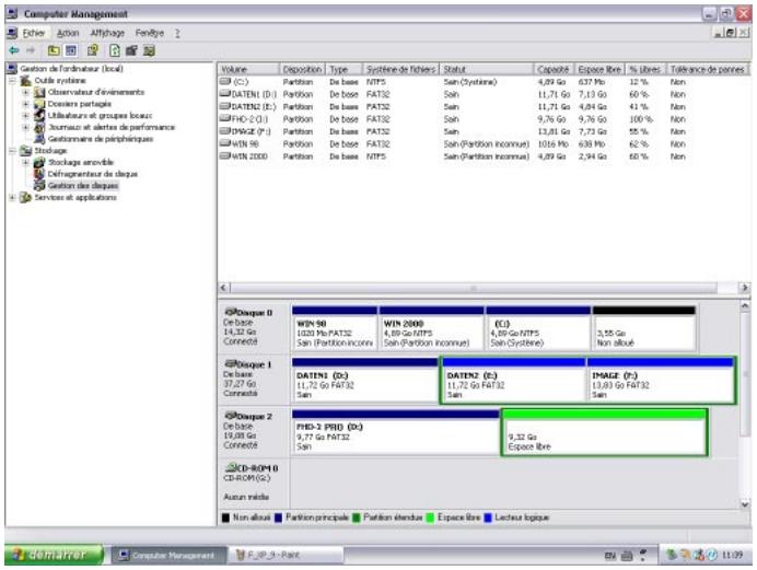 FREECOM FHD-3 - Créer deux partitions ou plus sur le FHD-3, sous windows XP et windows 2000 - 5