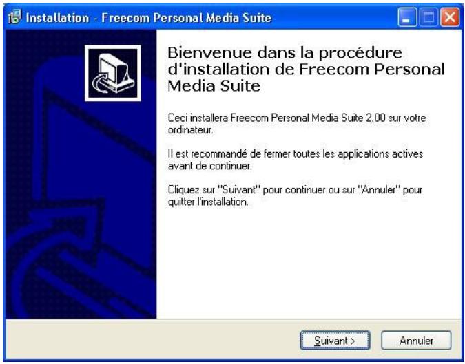 FREECOM FHD-3 - Installation du logiciel freecom personal media suite - 2