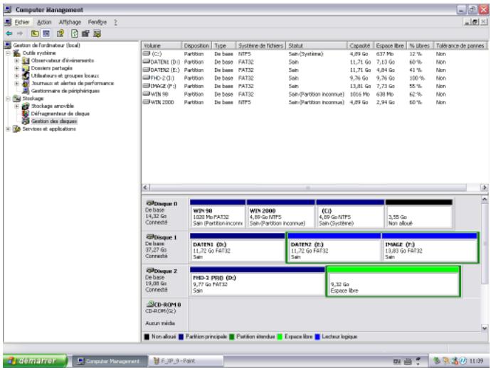 FREECOM MEDIAPLAYER 3 - Créer deux partitions ou plus sur le MediaPlayer-3, sous Windows XP et Windows 2000 - 5