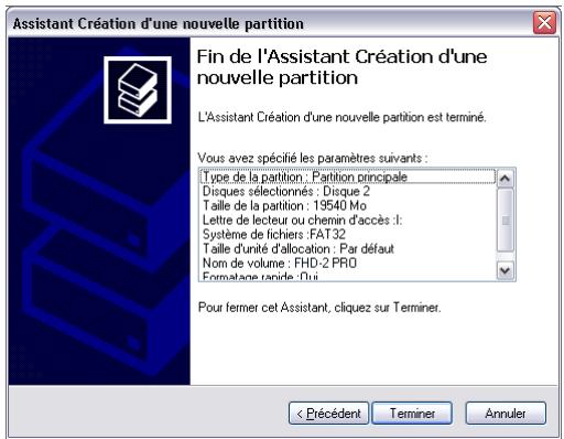 FREECOM MEDIAPLAYER 3 - Créer une partition sur le MediaPlayer-3, sous Windows XP / 2000 - 6