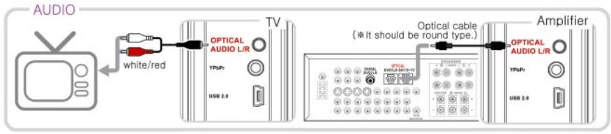 FREECOM MEDIAPLAYER 3 - Raccordement des cables audio au téléviseur/à l'amplificateur - 1