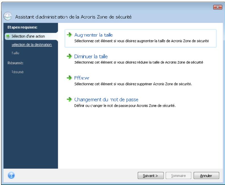 ACRONIS TRUE IMAGE HOME 2009 - Redimensionner acronis secure zone - 1