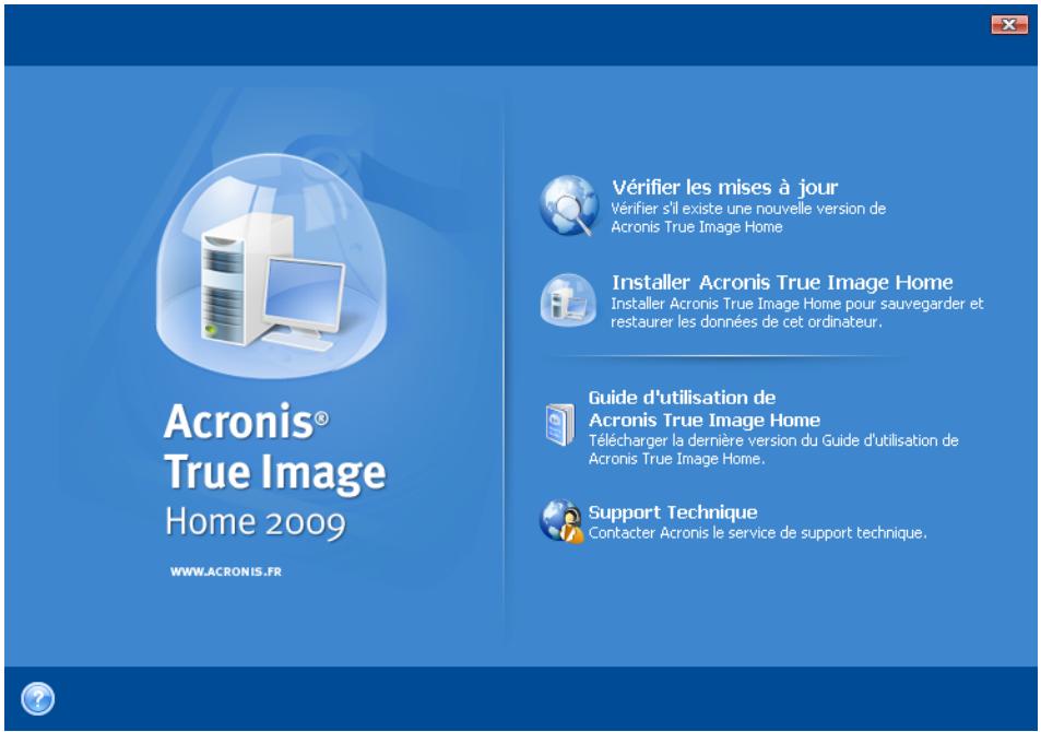 ACRONIS TRUE IMAGE HOME 2009 - Installation de la version en boîte - 1