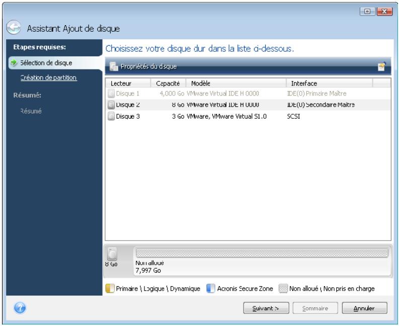 ACRONIS TRUE IMAGE HOME 2009 - Sélection d'un disque dur - 1