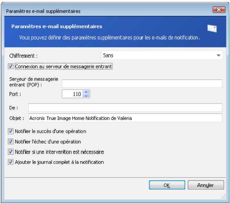 ACRONIS TRUE IMAGE HOME 2009 - Notification par courriel - 2