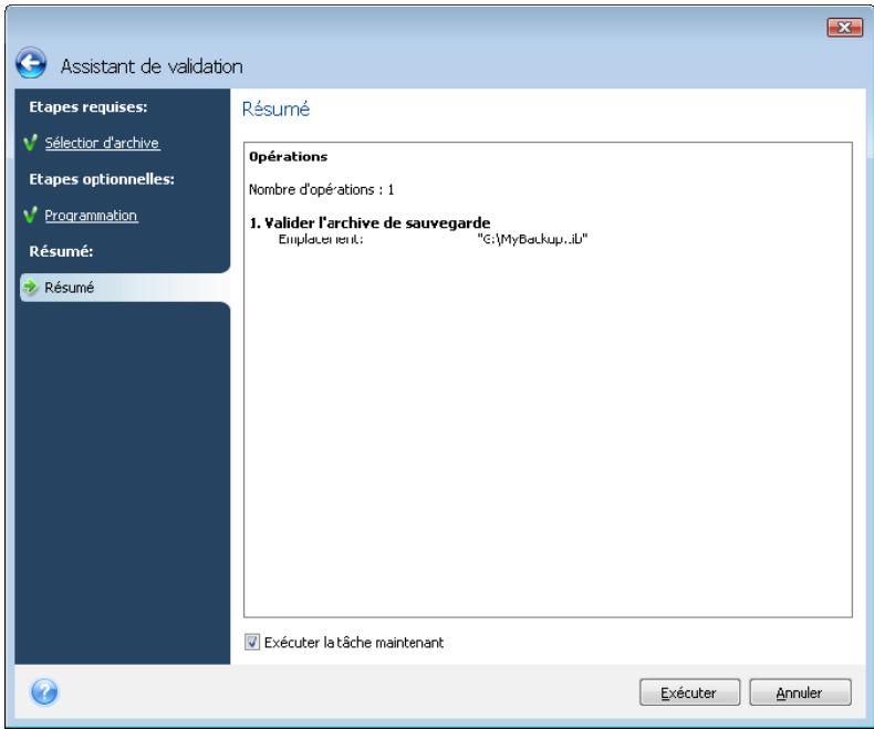 ACRONIS TRUE IMAGE HOME 2009 - Validation des archives de sauvegarde - 3