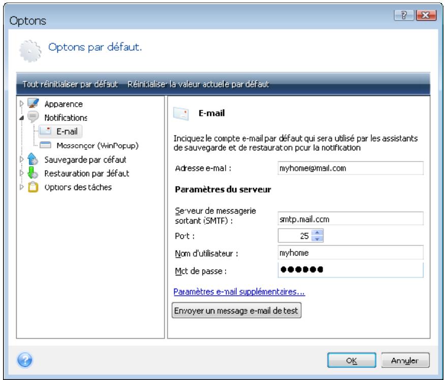ACRONIS TRUE IMAGE HOME 2009 - Notification par courriel - 1