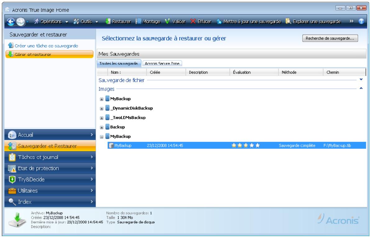 ACRONIS TRUE IMAGE HOME 2009 - Icône de zone de notification de la barre des tâches - 4