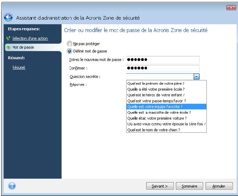 ACRONIS TRUE IMAGE HOME 2009 - Changer le mot de passe pour acronis secure zone - 1