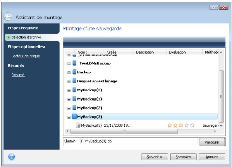 ACRONIS TRUE IMAGE HOME 2009 - Monter une image - 2