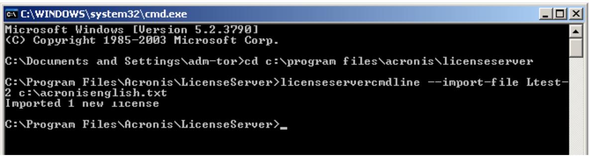 ACRONIS SNAP DEPLOY 3 - Ajout de licences en mode ligne de commande - 1