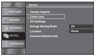 SYLVANIA LC195SSX - Use [Cursor / ] to select "Child Lock", then press [ENTER]. - 2