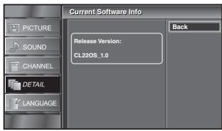 SYLVANIA LC225SSX - Confirm the version of the software currently used. - 1
