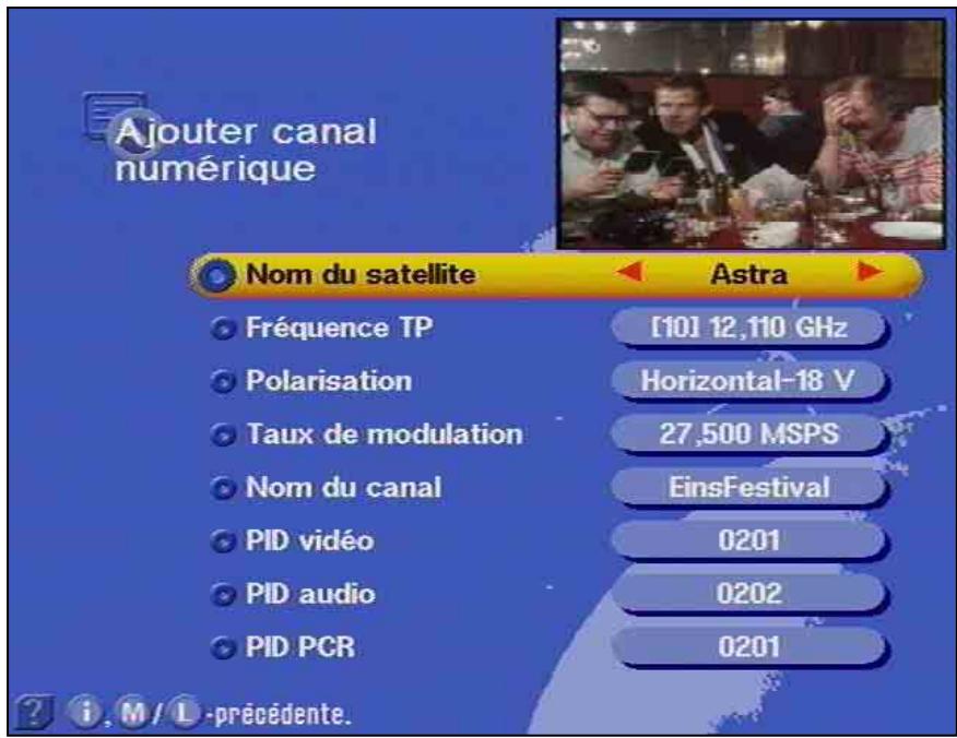 KATHREIN UFD 540 - Ajouter manuellement des chaînes - 1