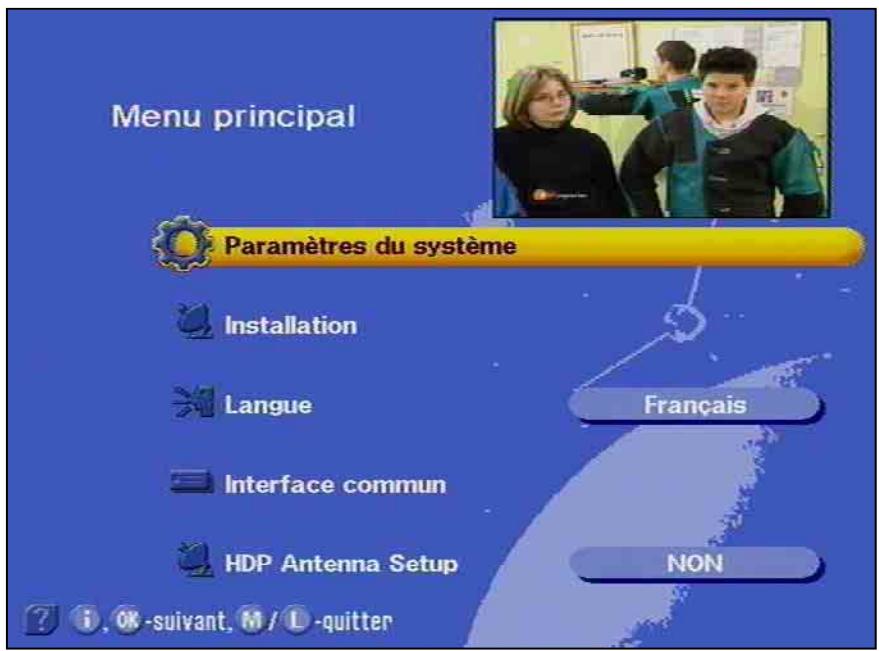 KATHREIN UFD 540 - Configuration des paramètres système - 1
