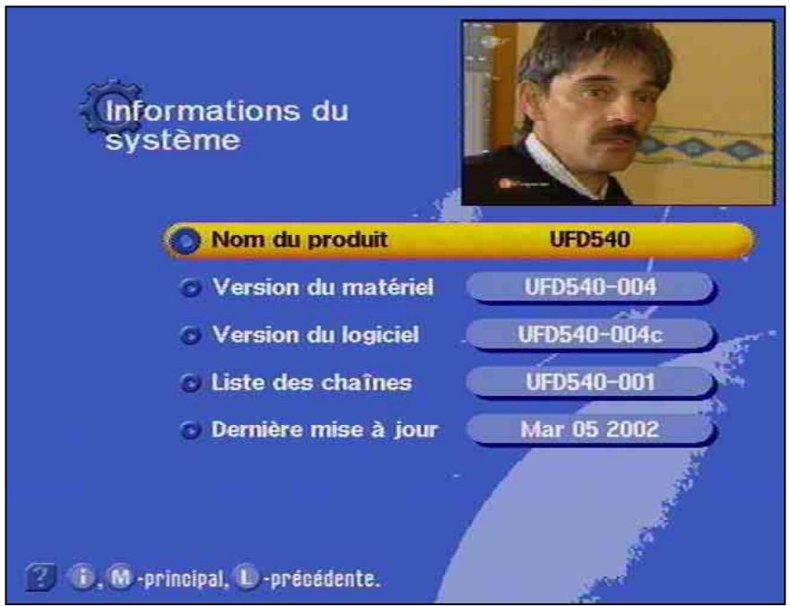 KATHREIN UFD 540 - Informations du système - 1