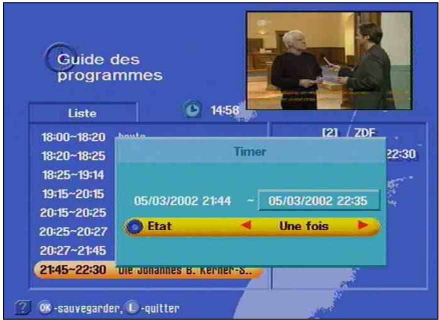 KATHREIN UFD 540 - Programmation de la minuterie EPG - 1