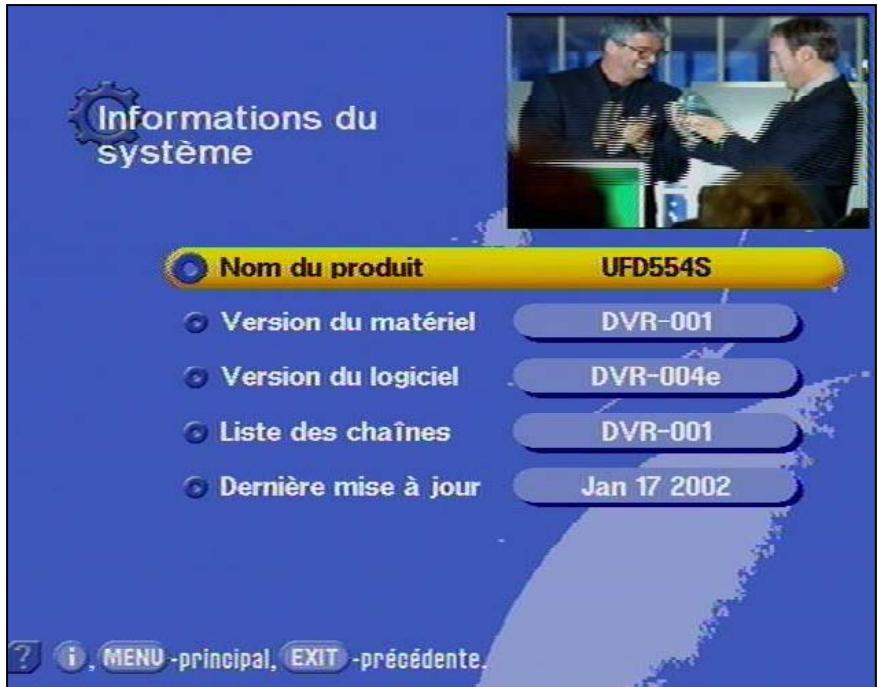 KATHREIN DVR UFD 554 - Informations du système - 1
