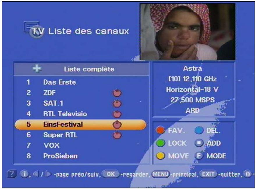 KATHREIN DVR UFD 554 - Chaines préférences - 1