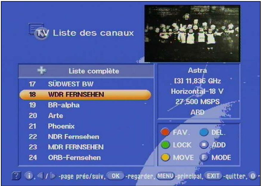 KATHREIN DVR UFD 554 - Liste des canaux - RADIO/TV - 1