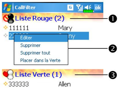 E-TEN G500 - Tapotecz sur, Programmes, Phone puis sur Call Filter. - 1