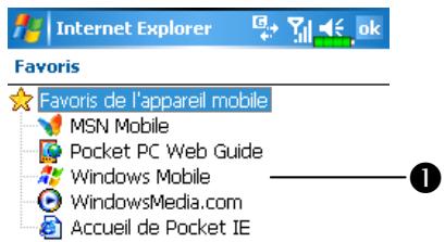 E-TEN M600+ - Afficher les châines et les favoris de l'appareil mobile - 1