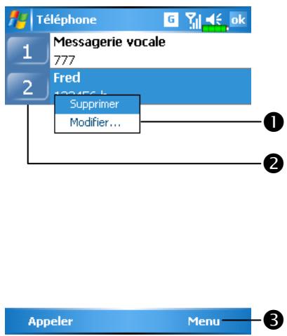 E-TEN M600+ - Appeler depuis la numérotation rapide - 1