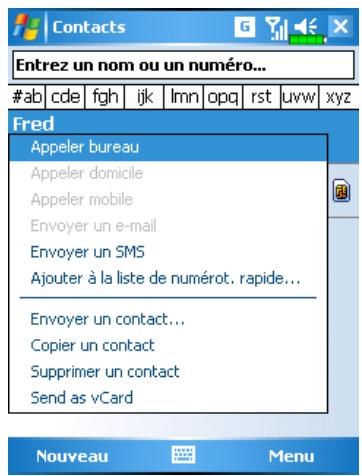 E-TEN M600+ - Appeler depuis contacts - 1