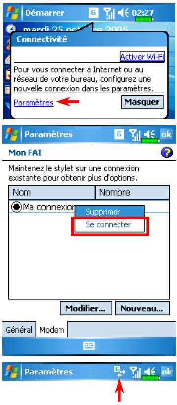 E-TEN M600+ - Débuter une connexion GPRS - 2