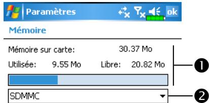 E-TEN M600+ - Consulter l'état de la mémoire - 4