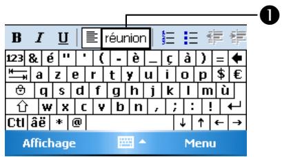 E-TEN M600+ - Saisir du texte en utilisant le panneau de saisie - 4
