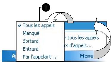 E-TEN M600+ - Appeler depuis l'histoire des appels - 2