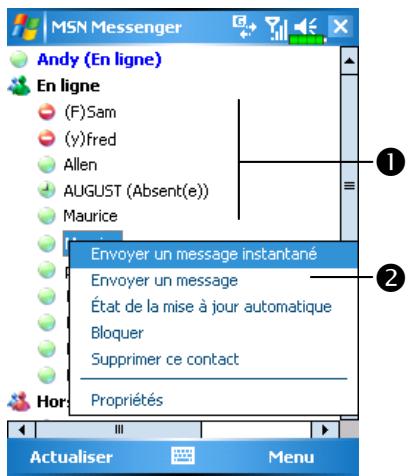 E-TEN M600+ - Travailler avec vos contacts - 1