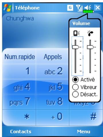 E-TEN M600+ - Régler le volume du téléphone - 1
