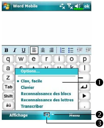 E-TEN M700 - Saisir du texte en utilisant le panneau de saisie - 1