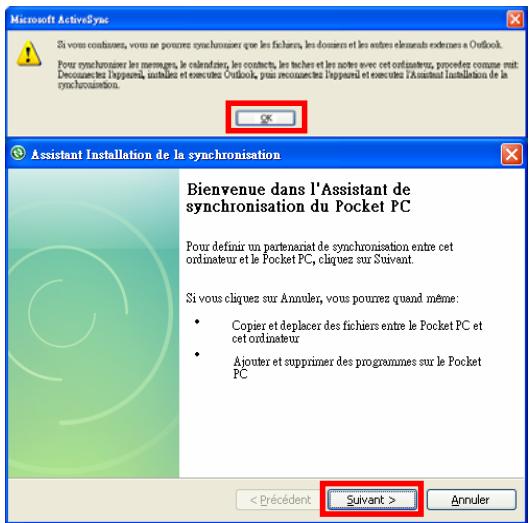 E-TEN M700 - Synchronisation USB - 1
