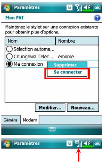 E-TEN M700 - Débuter une connexion GPRS - 3
