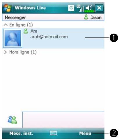 E-TEN M700 - Travailler avec vos contacts - 1