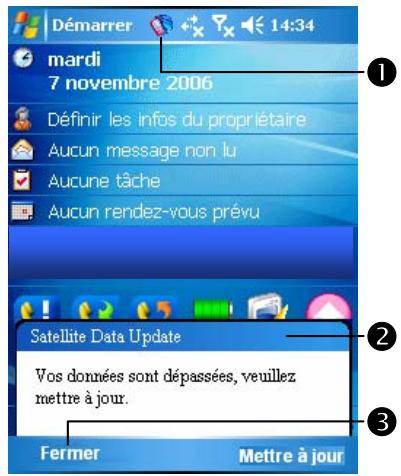 E-TEN M700 - Programmes, GPS puis sur satellite data update. - 6