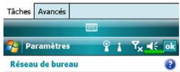 E-TEN M700 - Tapotez sur Paramètres, l'onglet Connexions, Connexions puis sur l'onglet Tâches. - 1