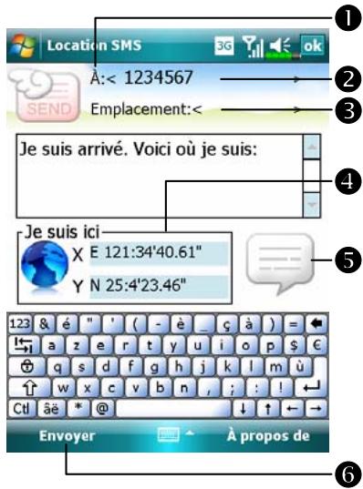 E-TEN X800 - Emplacement SMS - 1