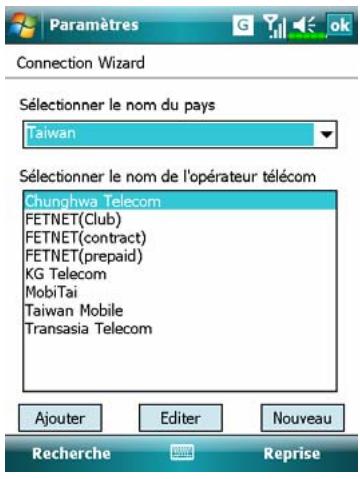 E-TEN X800 - Tapotecz sur 4, Paramètres, l'onglet Connexions, puis Connessione guidata. - 1