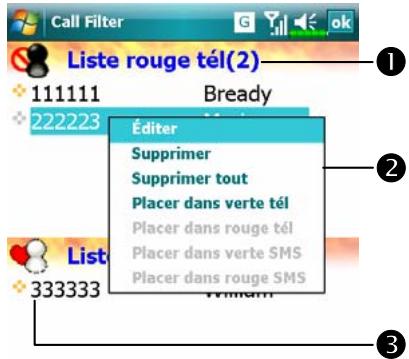 E-TEN X800 - Tapotecz sur , Programmes, Phone puis sur Call Filter. - 1
